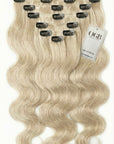 OGB blonde wavy clip-in hair extensions
