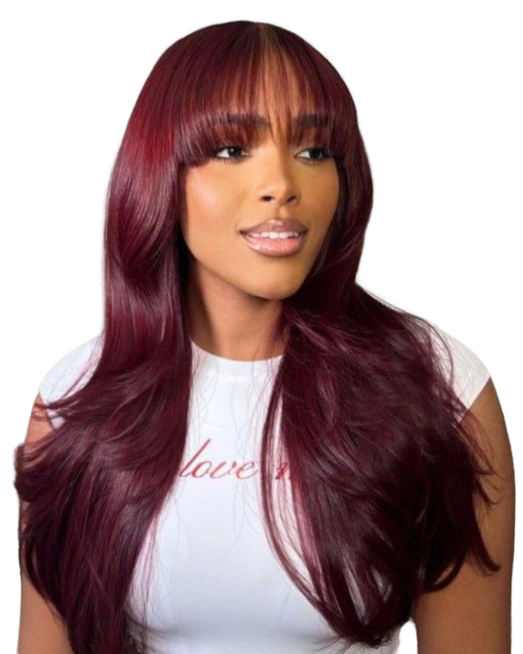 Burgundy Bangs
