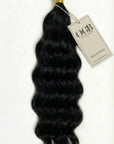 Jet Black Natural Waves Flat Tips
