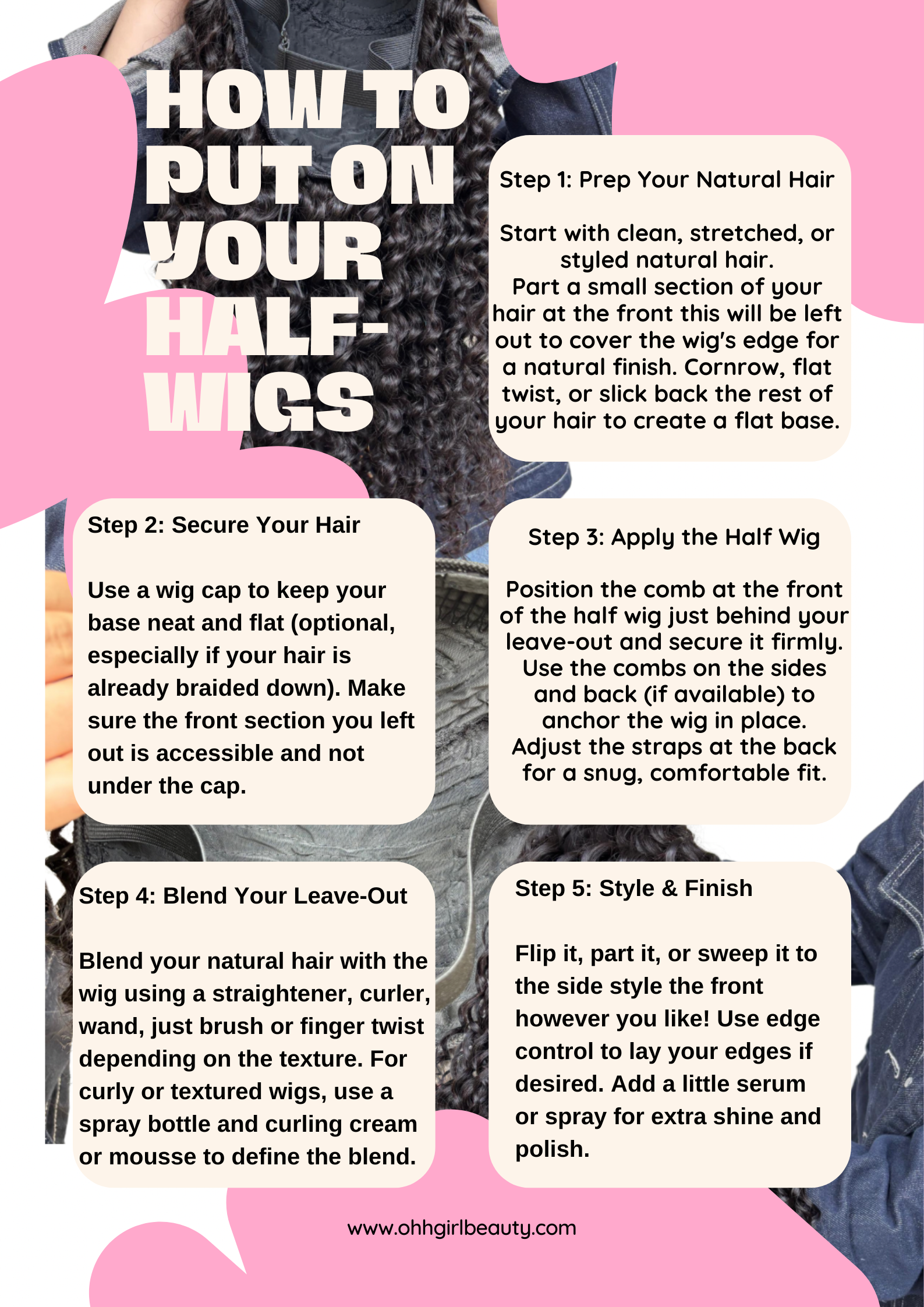 1b Curly Half Wigs