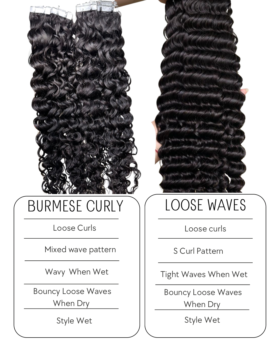 Burmese Curly Tape-ins