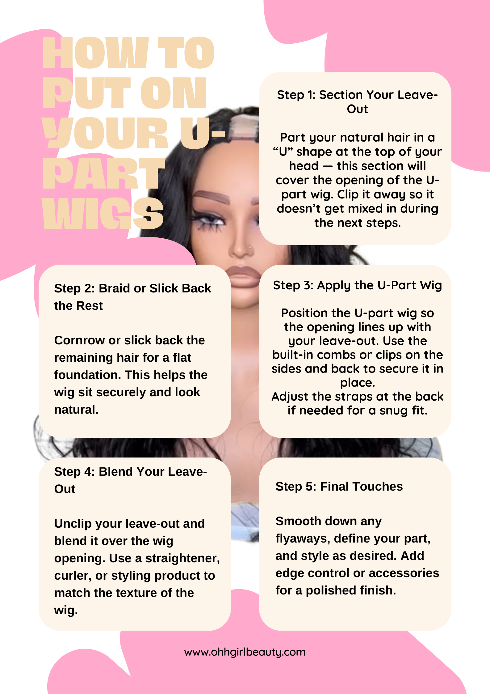 1b Curly U-Part wigs