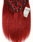 Fire Red Clip Ins Straight