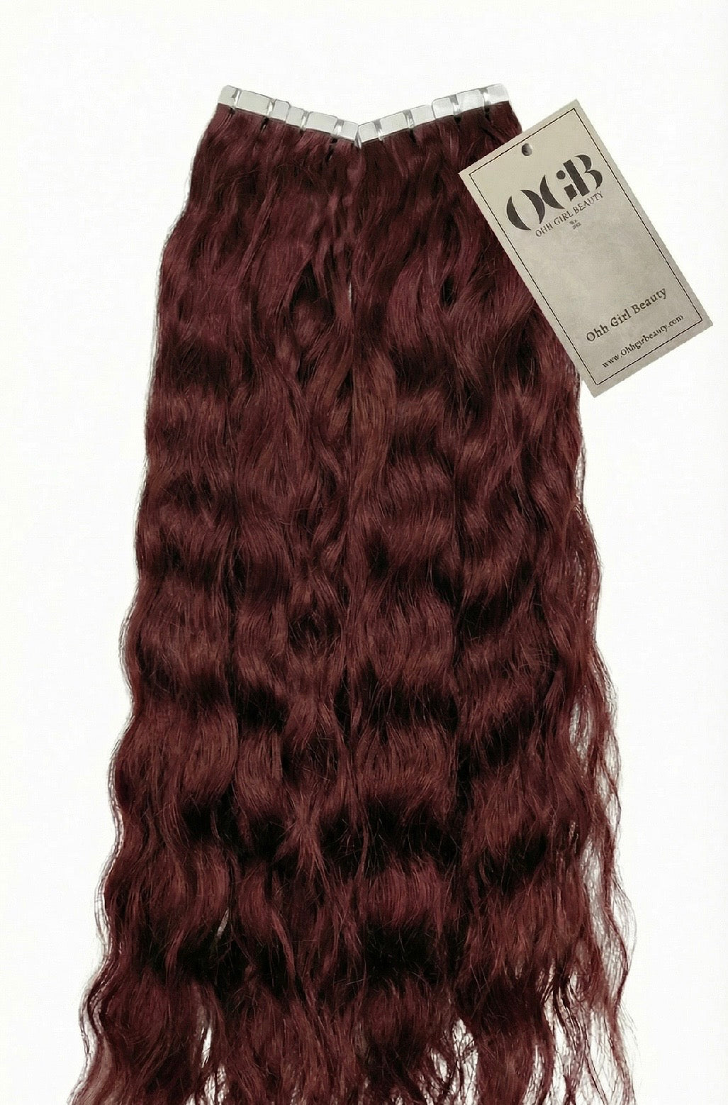 Burgundy Natural Waves Tape-Ins