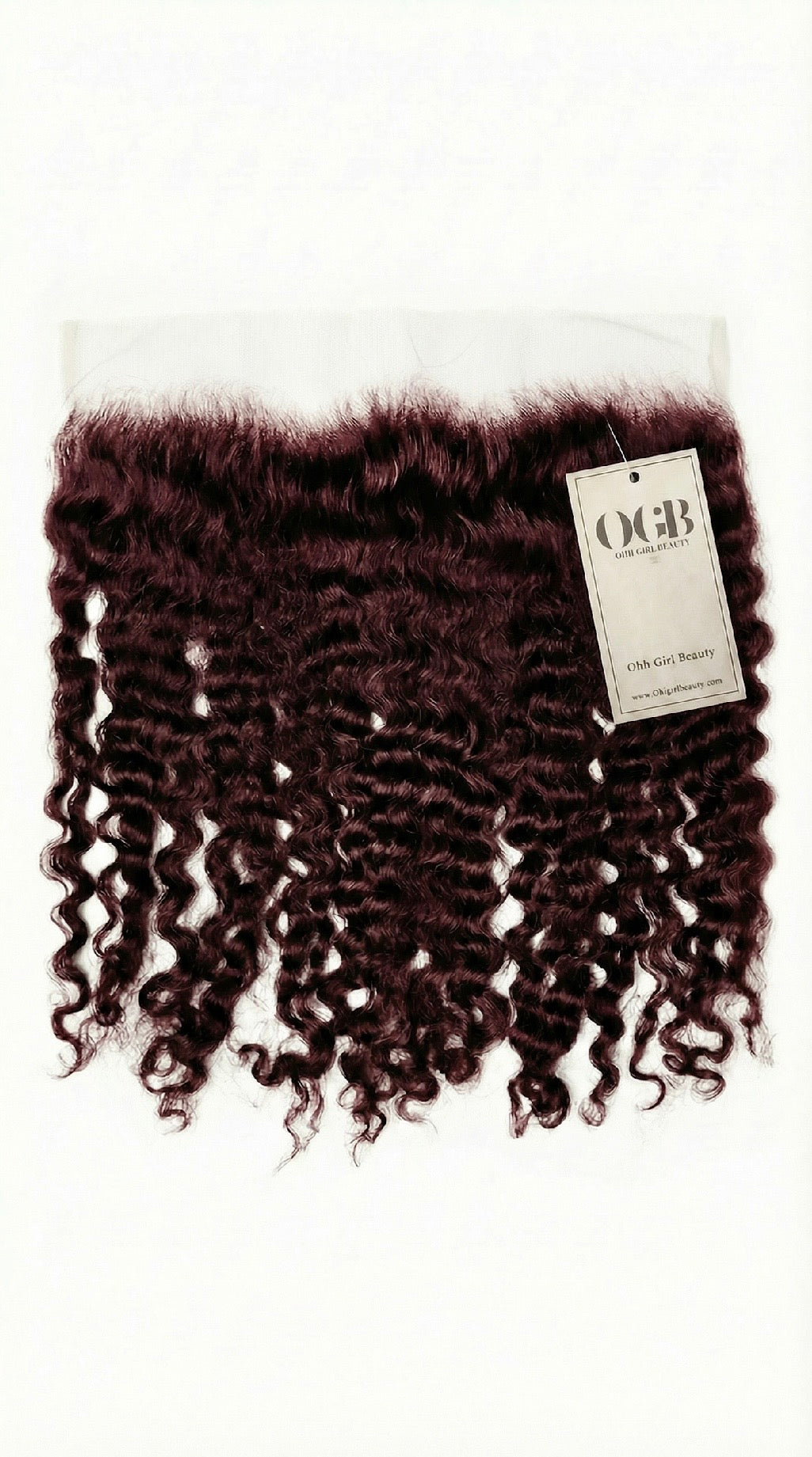 Burgundy Burmese Curly Frontal