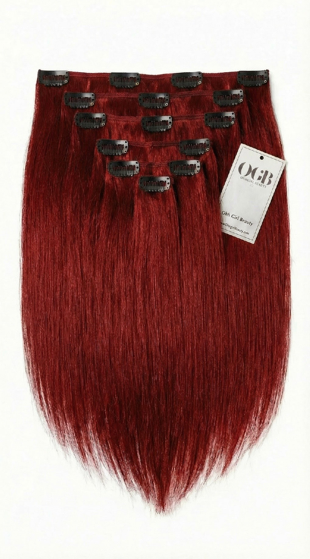 Red Clip Ins Straight