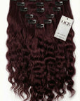 Burgundy Clip Ins Natural Waves