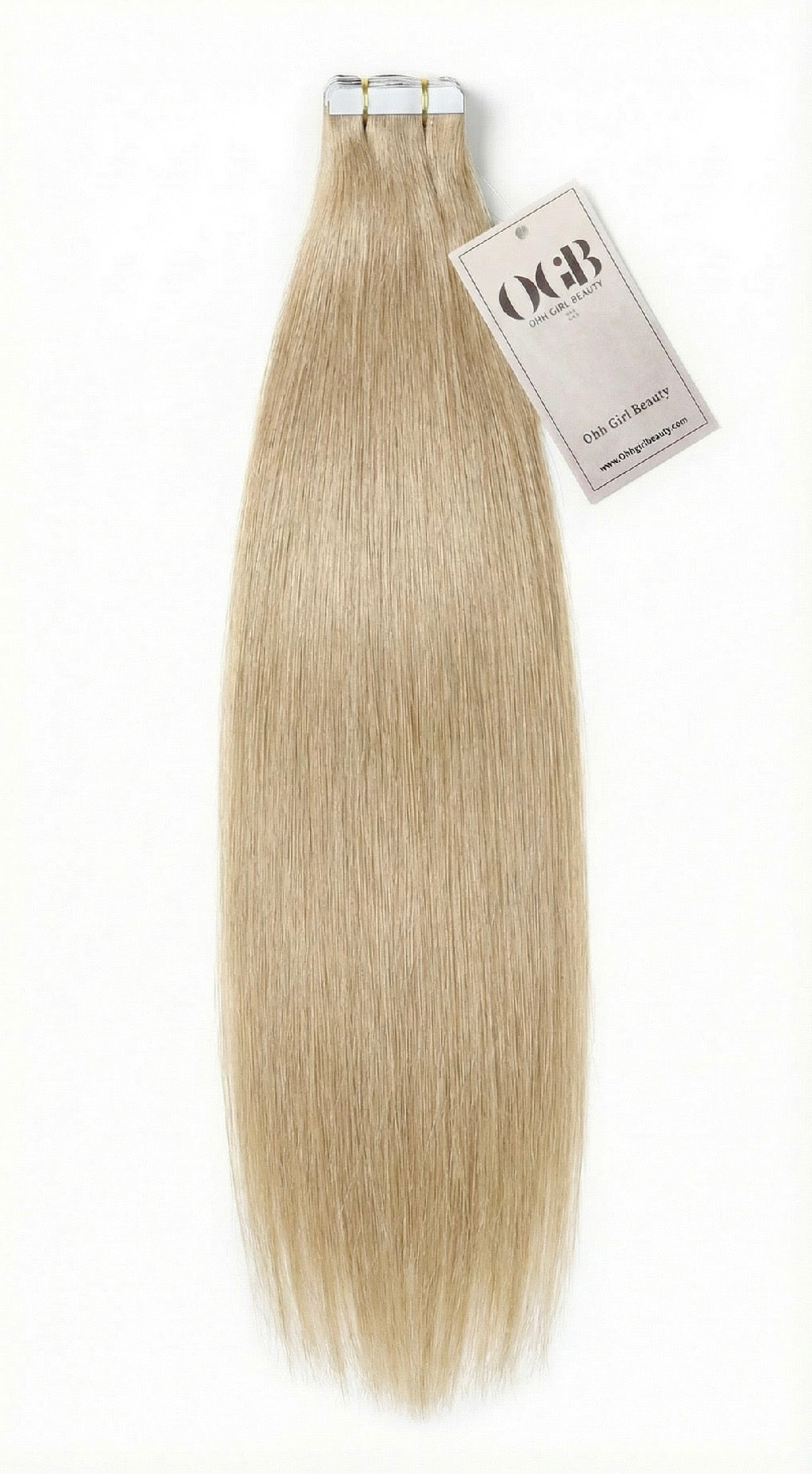 Bundle of long platinum blonde hair extensions
